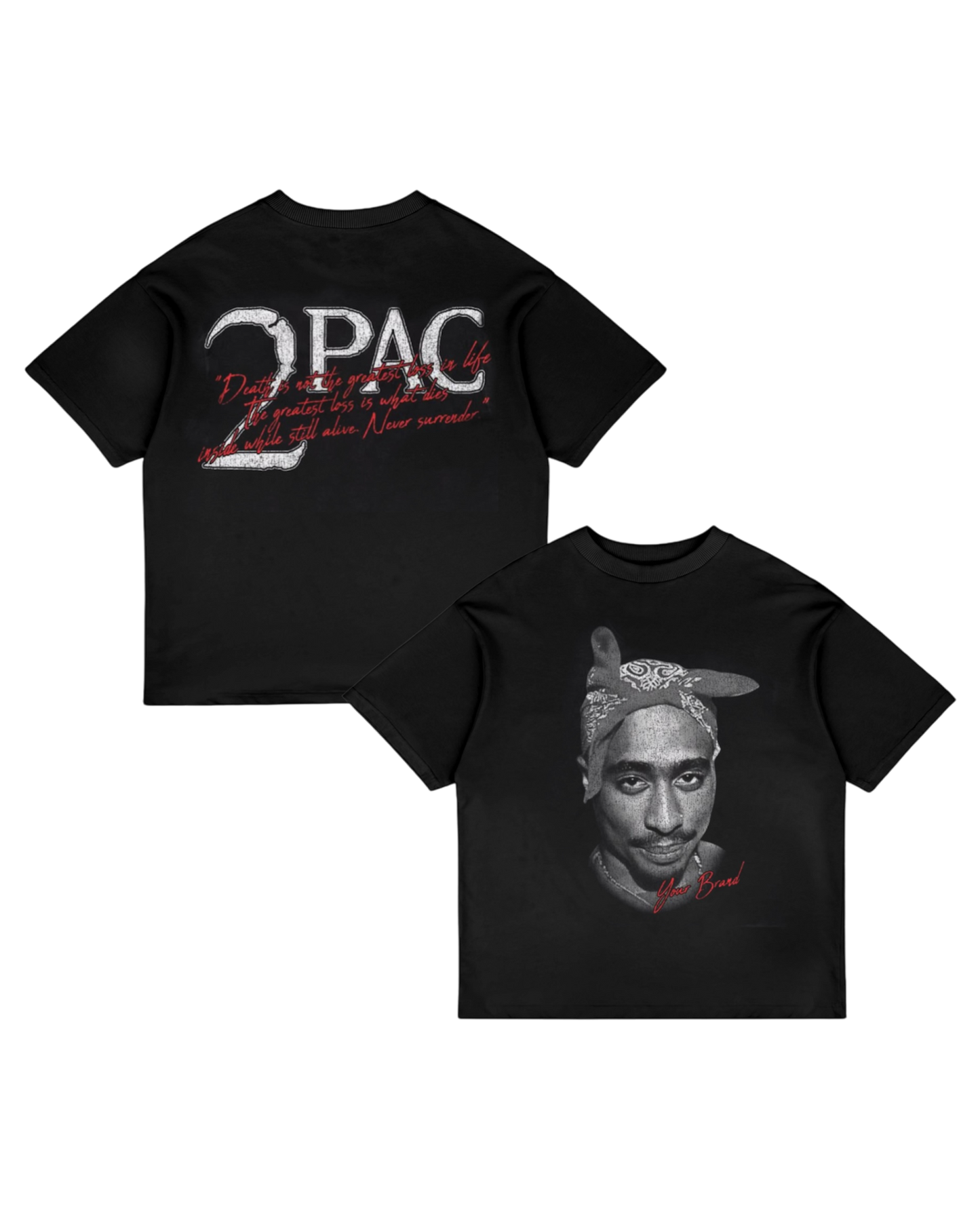 Tupac black t-shirt v2